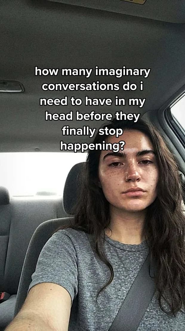 Slide 01 of a generated slideshow: how many imaginary conversations do i need to have in my head before they finally stop happening