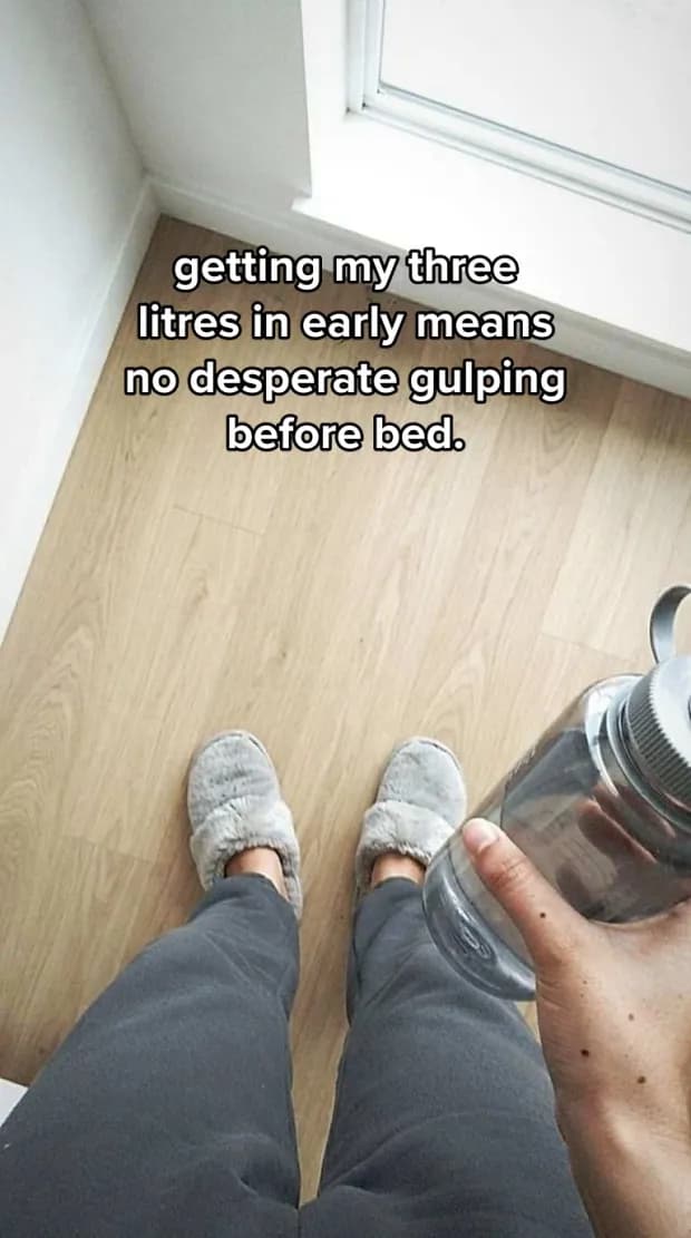 Slide 02 of a generated slideshow: balancing my job and my health with a routine that actually fits my life